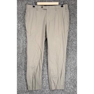 PT Torino Pants Mens 34x28 Slim Fit Beige Deluxe Cotton Chino Trousers